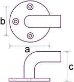 DDA-2 Wall Fixed End Plate DDA Compliant Key Clamp 42.4mm